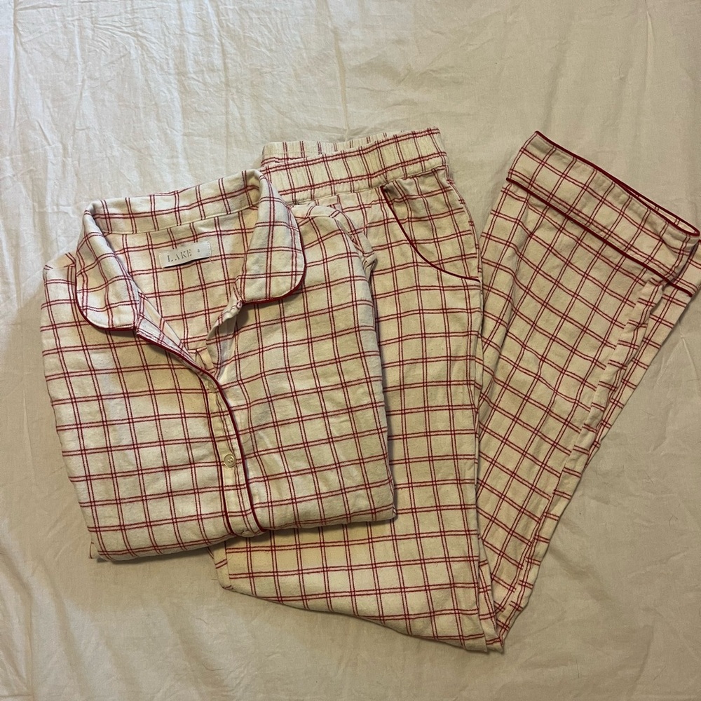 Lake Red and White Plaid Pajama Top
